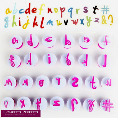 Stampi alfabeto corsivo - Tortemania - Prodotti per dolci