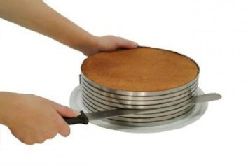 Anello Taglia torta cornice regolabile in acciaio inox per torte multistrato.