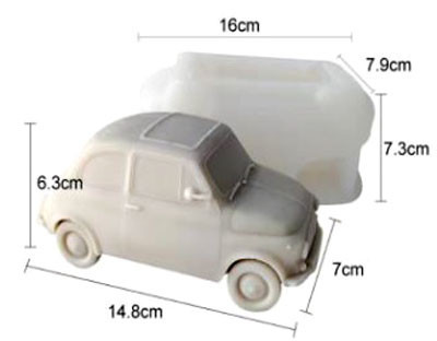 Grande e Spettacolare Fiat 500 di 14.8 x h6.3 x 7 cm. Stampo Auto in Alta  risoluzione