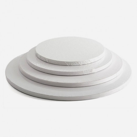 Bianco. Cake Board Tondo da 25 a 45 cm. Vassoio da 13 mm per Torte