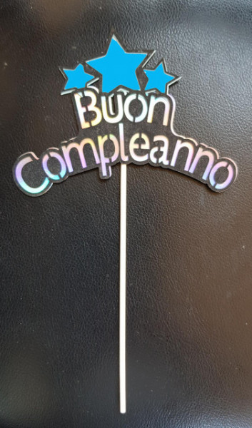 POLISTIROLO BUON COMPLEANNO PALLONCINI + STELLE