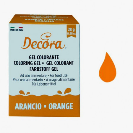 Colorante alimentare in gel color arancione o giallo uovo 28 g Decora