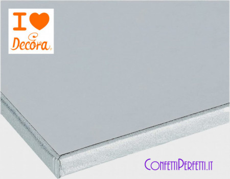 Cake Board Rettangolare 40 x 60 cm. Spessore 13 mm. Vassoio Argento per  Torte. Decora