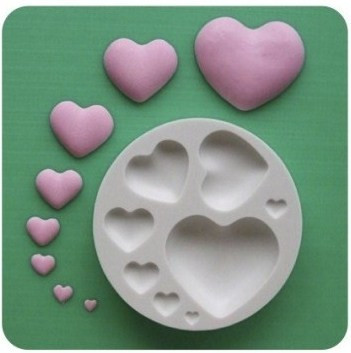 Cuori decorati. Stampo in silicone