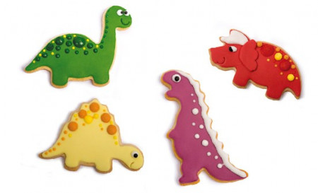 Dinosauri. Set di 4 Tagliapasta in plastica a tema. Originale Decora