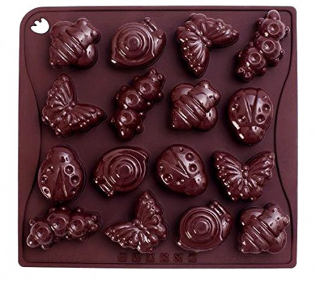 Stampo Choco Summer in Silicone Farfalle Bruchi Coccinelle e Lumachine. .
