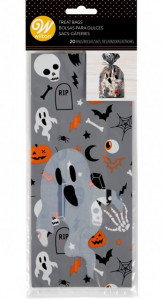 10 x 5 x 24 cm. Set di 20 Sacchetti Halloween Alimentari con Nastrini. Wilton