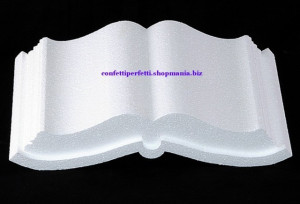 16 x 10 cm. Libro aperto in polistirolo