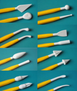 8 attrezzi con 16 utilizzi diversi per modellare la Pasta di zucchero