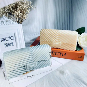 Borsetta CH Tiffany Griffe di 18 x 8.5 cm. Stampo Borsa in silicone. Per Cioccolato Pasta di Zucchero Candele Porcellana ecc.