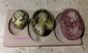 Camei e Diadema.Stampo in silicone con 3 fantastiche forme