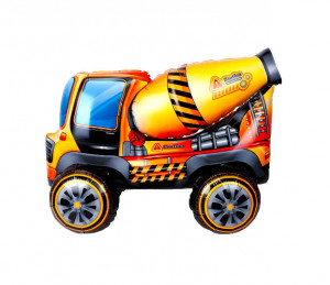 Camion Betoniera 3D. Palloncino XL Metal Mylar di 74 x 50 cm. Gonfiabile ad Aria