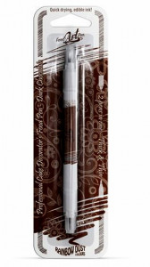 CIOCCOLATO FONDENTE. Doppia Punta. Pennarello Alimentare con 2 punte di 0,5 mm e di 2,5 mm. Rainbow Dust Food Art Pen