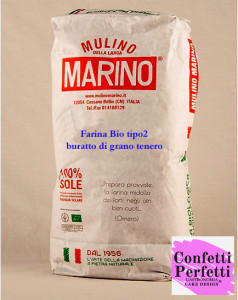 Farina BURATTO Bio tipo 2 di grano tenero. La Farina di Bonci. W 270-290. 1 kg. Mulino Marino