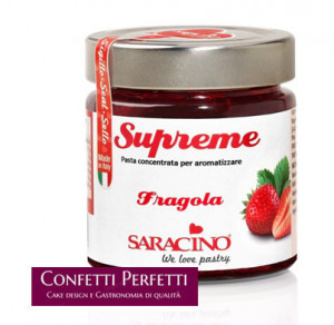 Fragola. Pasta aromatizzante Le Supreme concentrata naturale. Saracino. 200 gr