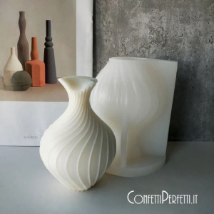 Grande Vaso a Spirale di 14 x 10 cm. Grande Stampo in silicone anche per Candele