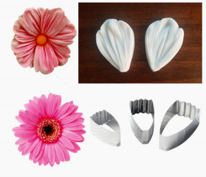 Margherita. 2 Stampi in silicone con 3 Cutter in metallo