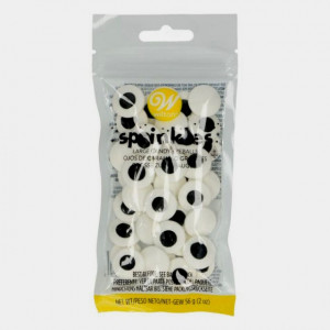 Occhietti o Bulbi Oculari di Zucchero. Diametro 1.2 cm. Caramelle Alimentari. Wilton