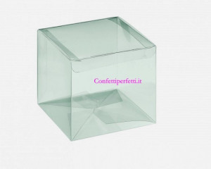 Set di 12 Scatole quadrate in PVC trasparenti 70x70x70 mm.