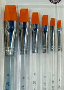 Set di 6 Pennelli per dipingere e decorare. Pennello in Setole Nylon