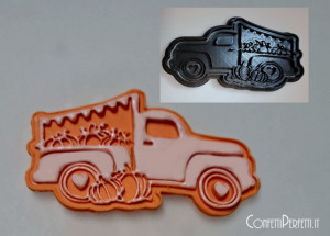 Stampo Camioncino con Zucca. Cutter Taglia Biscotti Halloween di 10 x 5.5 cm