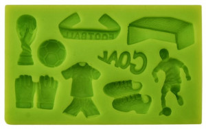 Tema Calcio. Stampo in Silicone con 9 forme.