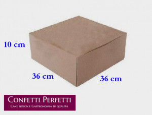 36 x 36 x h 10 cm. Scatola per Alimenti per Torta e Dolci