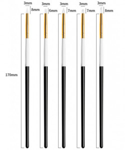 5 Pennelli Medi di 3 mm. Pennello in Silicone