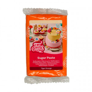 Arancione Tiger.Pasta di zucchero FunCakes. 250 gr. Senza Glutine e Kosher