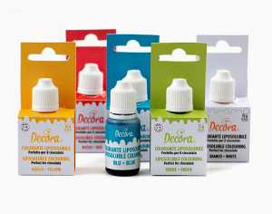 Colorante Liposolubile Liquido x Cioccolato Ghiaccia e Creme. In molti colori. Decora
