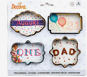 Cornice. Set di 4 Tagliapasta. Decora