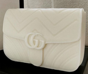 Grande Borsetta Logo Griffe Gucci di 15 x h 12 cm. Stampo in silicone anche per Candele