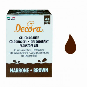 MARRONE Gel 28 g. Nuovi Coloranti Alimentari. Decora.