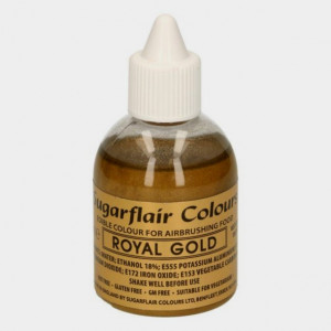 Oro Reale 60 ml. Colorante liquido anche per Aerografo. Royal Gold. Sugarflair