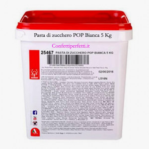 POP 5 Kg. Pasta di zucchero Bianca Modecor. Senza Glutine.