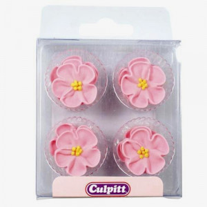 Rose Rosa. Set di 12 decorazioni di zucchero. Culpitt