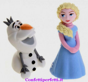 Set di Elsa e Olaf del film Frozen 3D in pasta di zucchero.