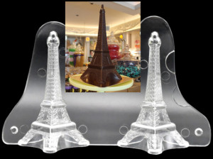 Spettacolare Torre Eiffel 3D per Cioccolato. Doppio Stampo in policarbonato rigido