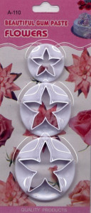 Stella di Natale. 3 Stampi in plastica per decorazioni con la pasta di zucchero