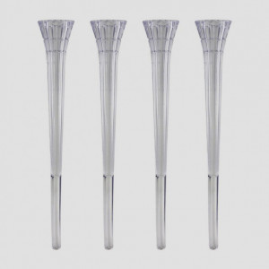 18 cm. Set di 4 Sostegni appuntiti Colonne Trasparenti. PME