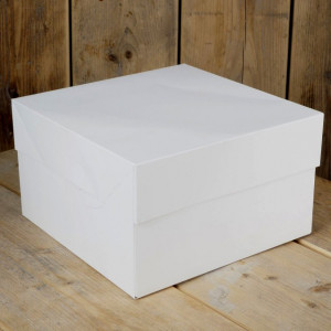 30 x 48 Altezza 30 cm. Rigida. Rettangolare. Scatola Trasporta Torta Dolci Alimentare - Bianca.