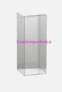 80x80x130 mm. Set di 12 Scatole rettangolari in PVC trasparenti