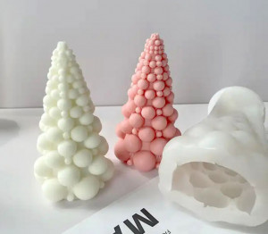 Albero di Natale a Bolle di 14 cm. Stampo in silicone anche per Candele