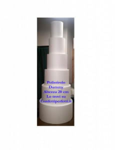 Altezza 20 cm. Basi in polistirolo Dummy Tondo. Da diametro 10 fino a 60 cm.