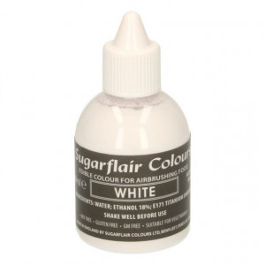 Bianco 60 ml. Colorante liquido anche per Aerografo. Sugarflair