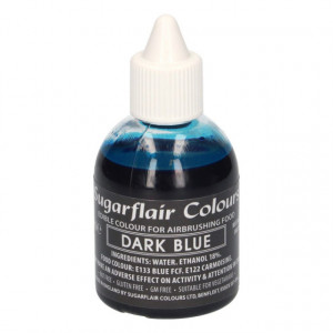 Blu Scuro 60 ml. Dark Blue. Colorante liquido anche per Aerografo. Sugarflair