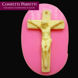 Croce con Gesù di 7 cm. Stampo in silicone