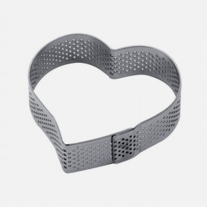 Cuore. Fascia Monoporzione Microforato per Crostate in acciaio Inox