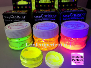 Effetto NEON. Fluo Scrapcooking. Coloranti alimentari in polvere