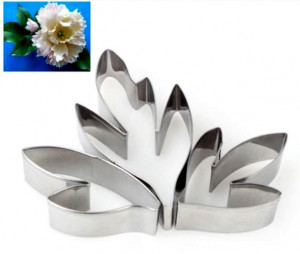 Foglie Peonia. Set di 3 Cutter stampo in metallo